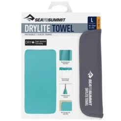 SEA TO SUMMIT DRYLITE TOWEL L BALTIC 23 -Outdoor Camping Store 9 102301 drylite towel l baltic dsedrylite4 06 03
