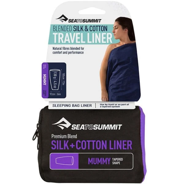 SEA TO SUMMIT DRAP DE SAC SOIE COTON MUMMY TAPERED NAVY BLUE 23 3 SEA TO SUMMIT DRAP DE SAC SOIE COTON MUMMY TAPERED NAVY BLUE 23