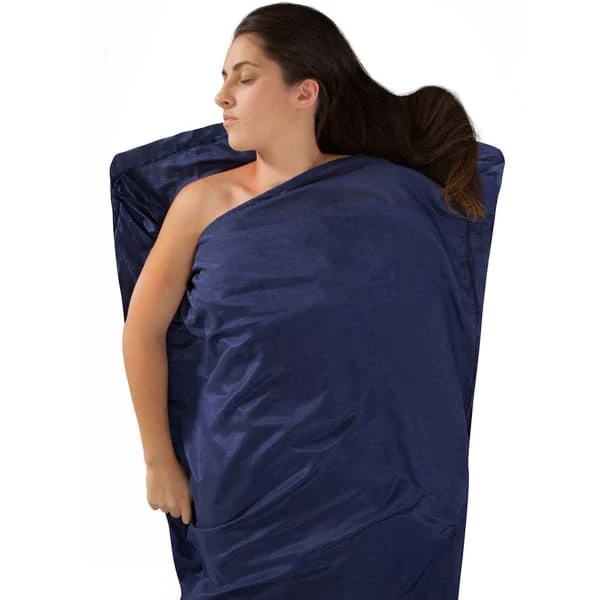 SEA TO SUMMIT DRAP DE SAC SOIE COTON MUMMY TAPERED NAVY BLUE 23 4 SEA TO SUMMIT DRAP DE SAC SOIE COTON MUMMY TAPERED NAVY BLUE 23 - Image 2